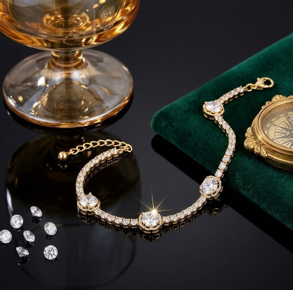 Gold Rose-Halo Bracelet