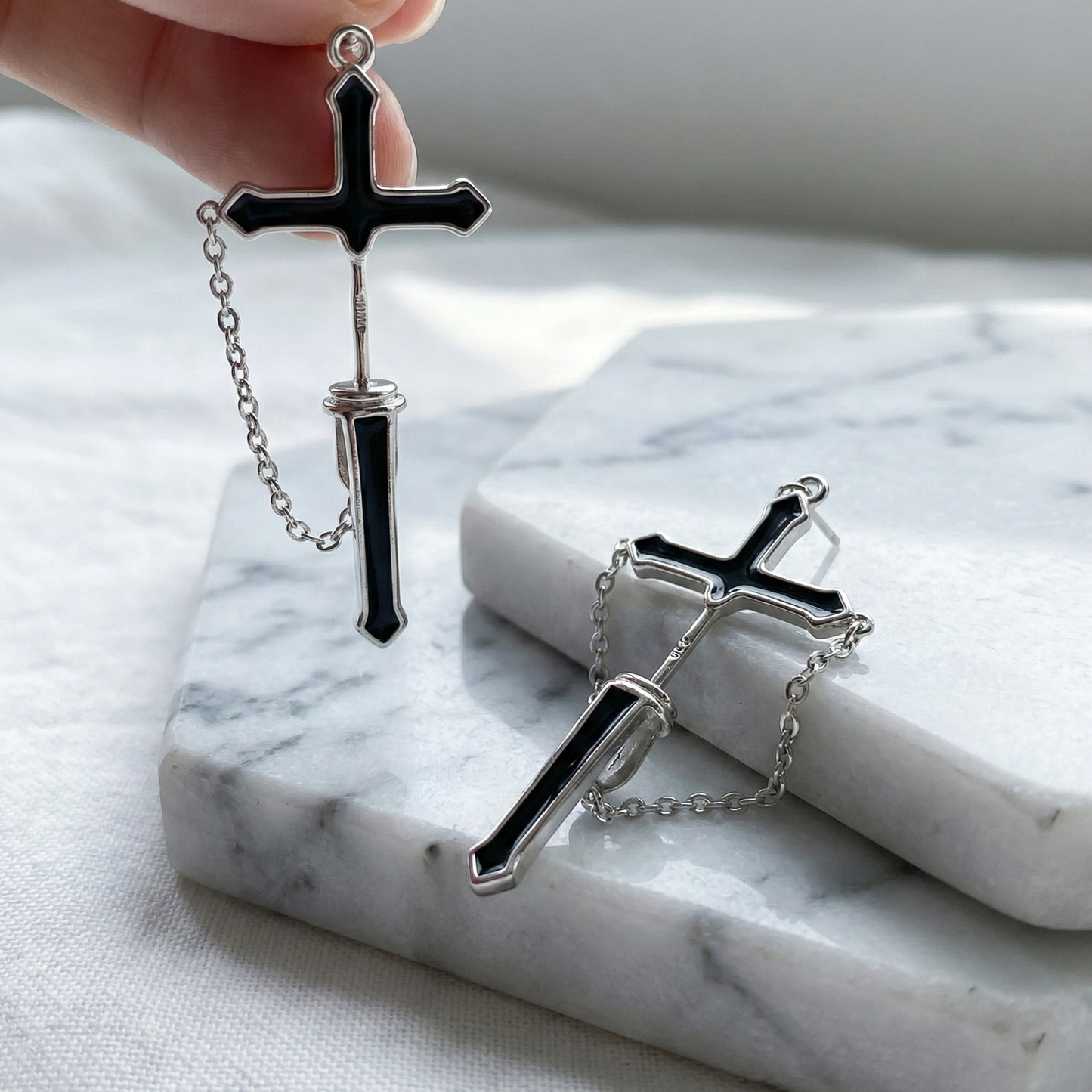 CROSS DROP EARRING