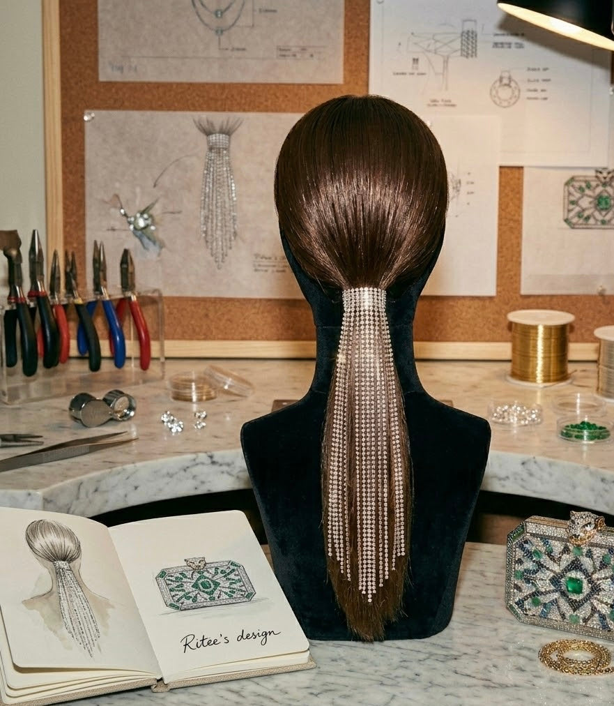 Crystal Fringe Hair-Cuff