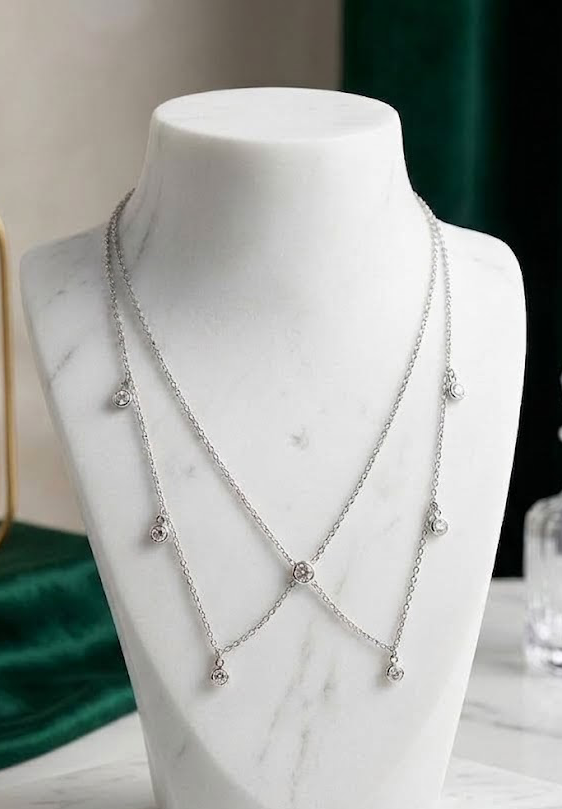 Crystal Intersecting Necklace