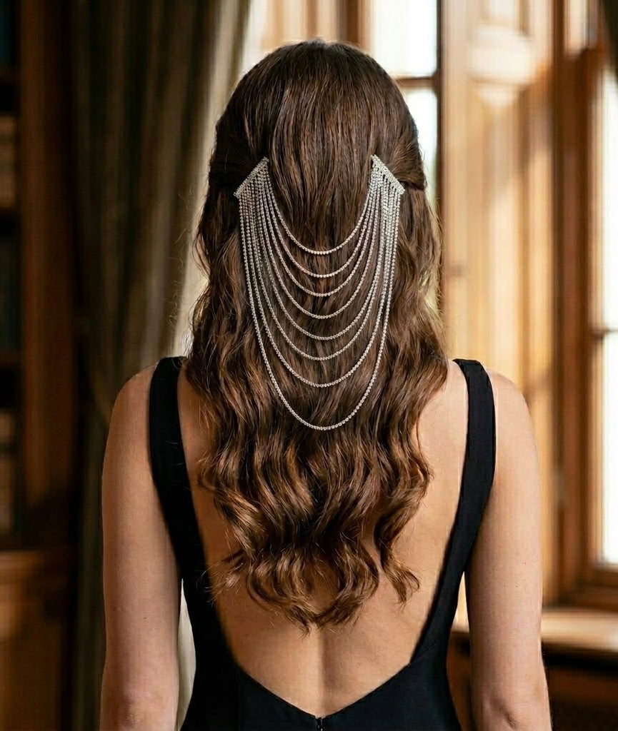 Crystal Drape Hair Chain