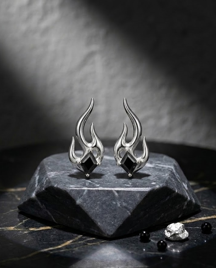 Silver Flare Studs