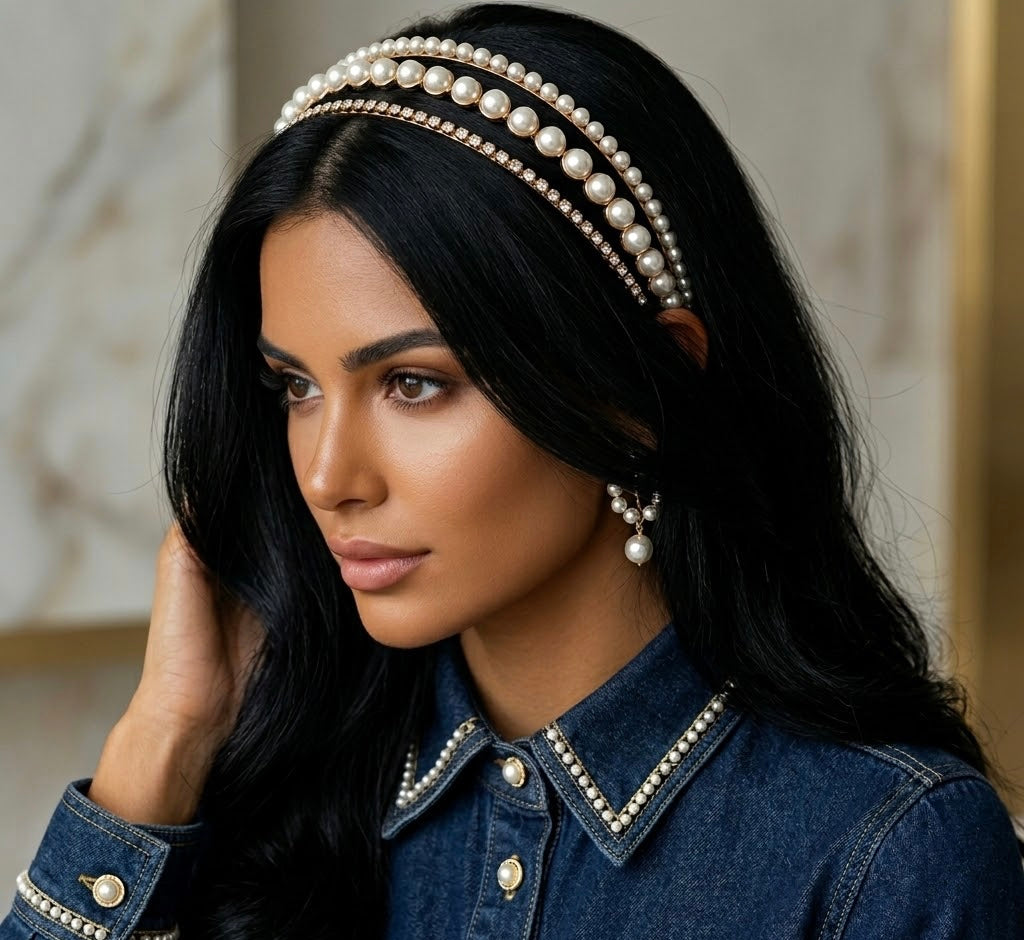 Triple-Strand Pearl Headband