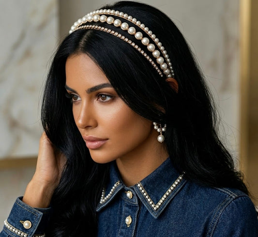 Triple-Strand Pearl Headband