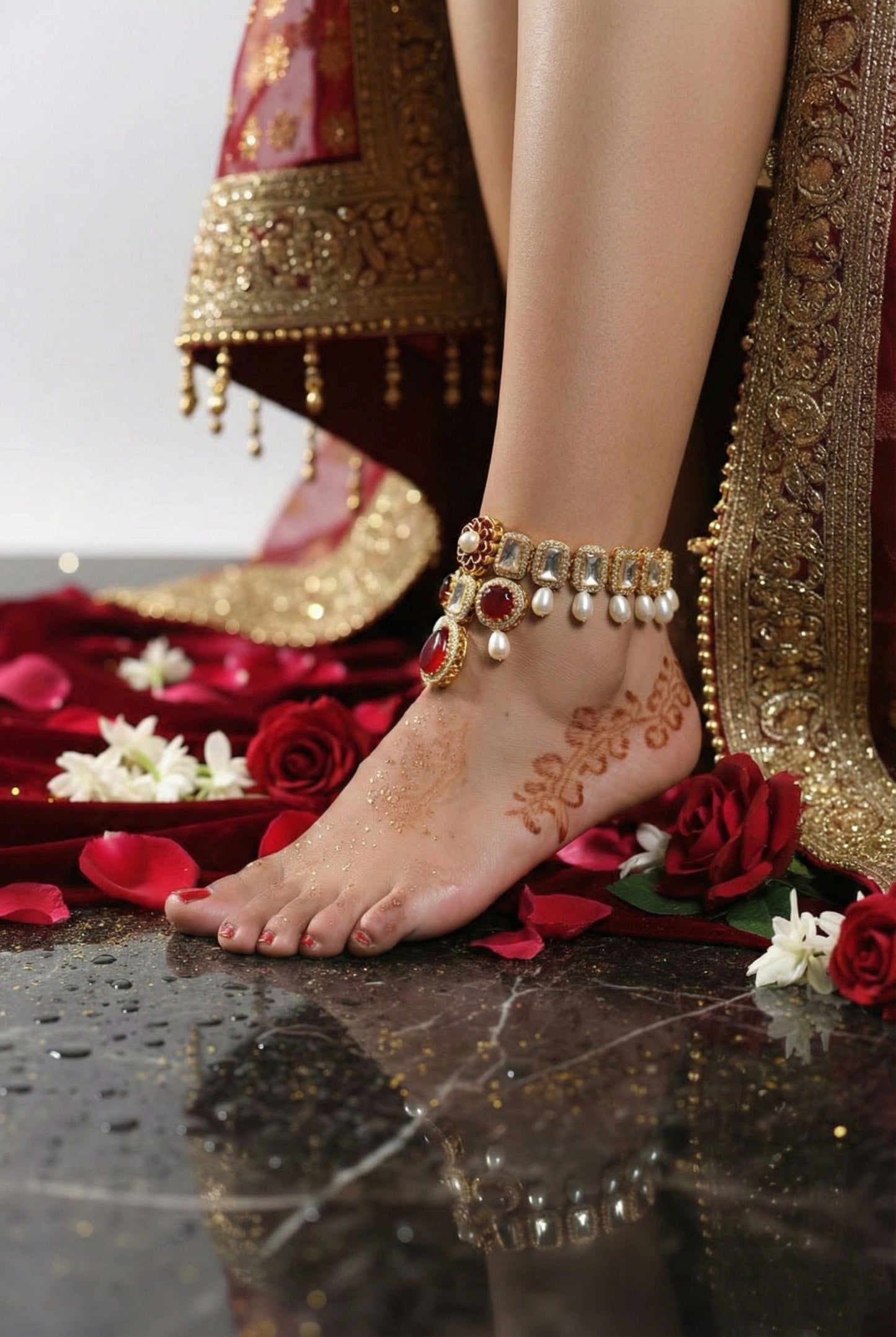 SAHIRA- Three vows stackable anklet