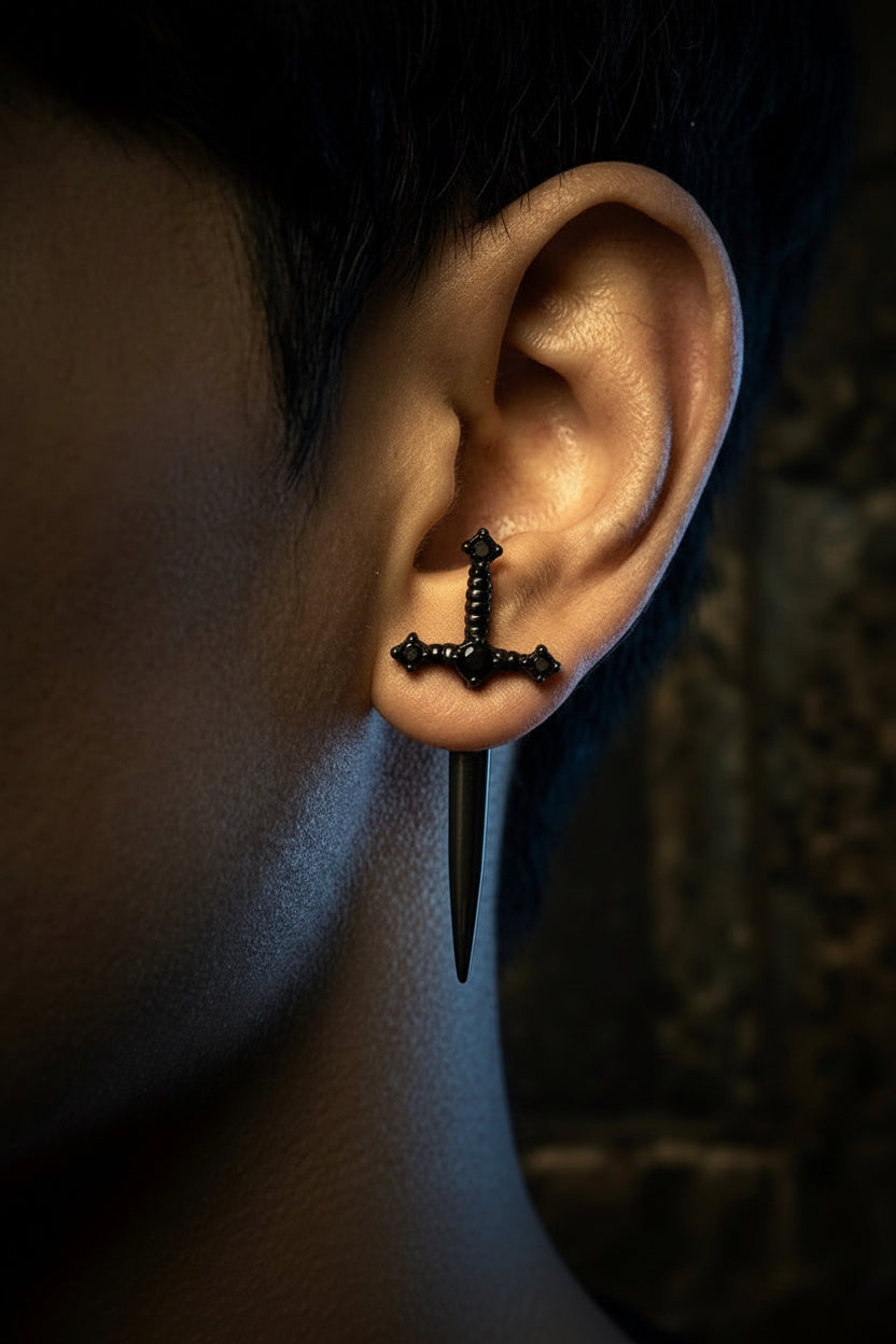 Black sword studs