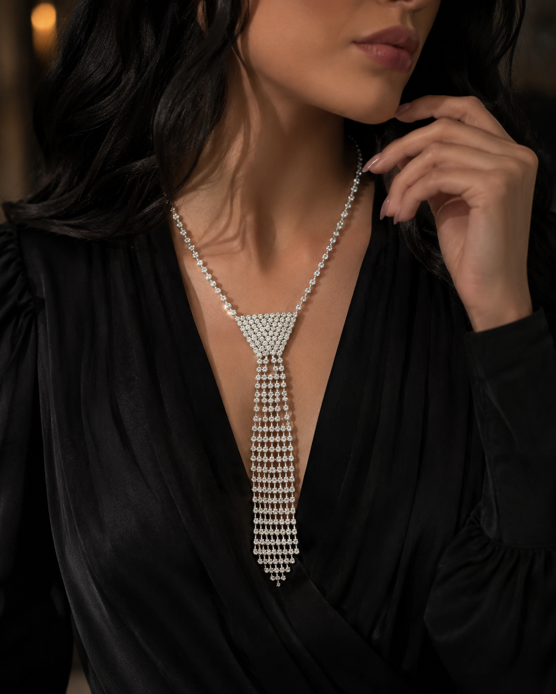 Crystal Tie-Necklace