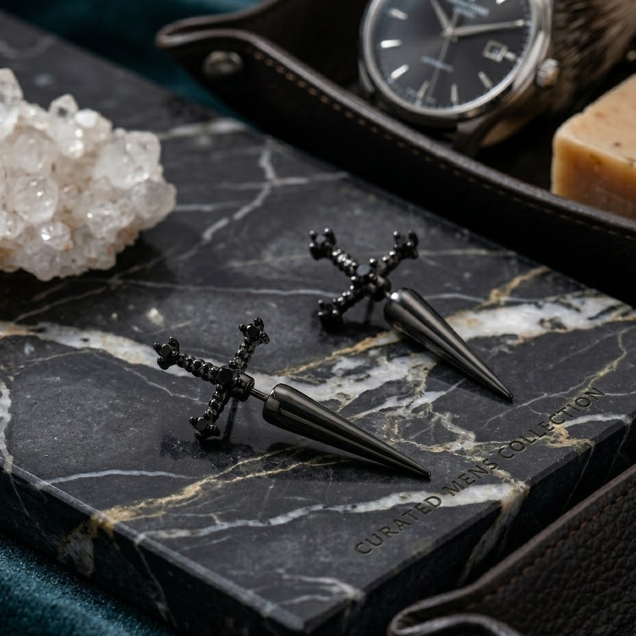 Black sword studs