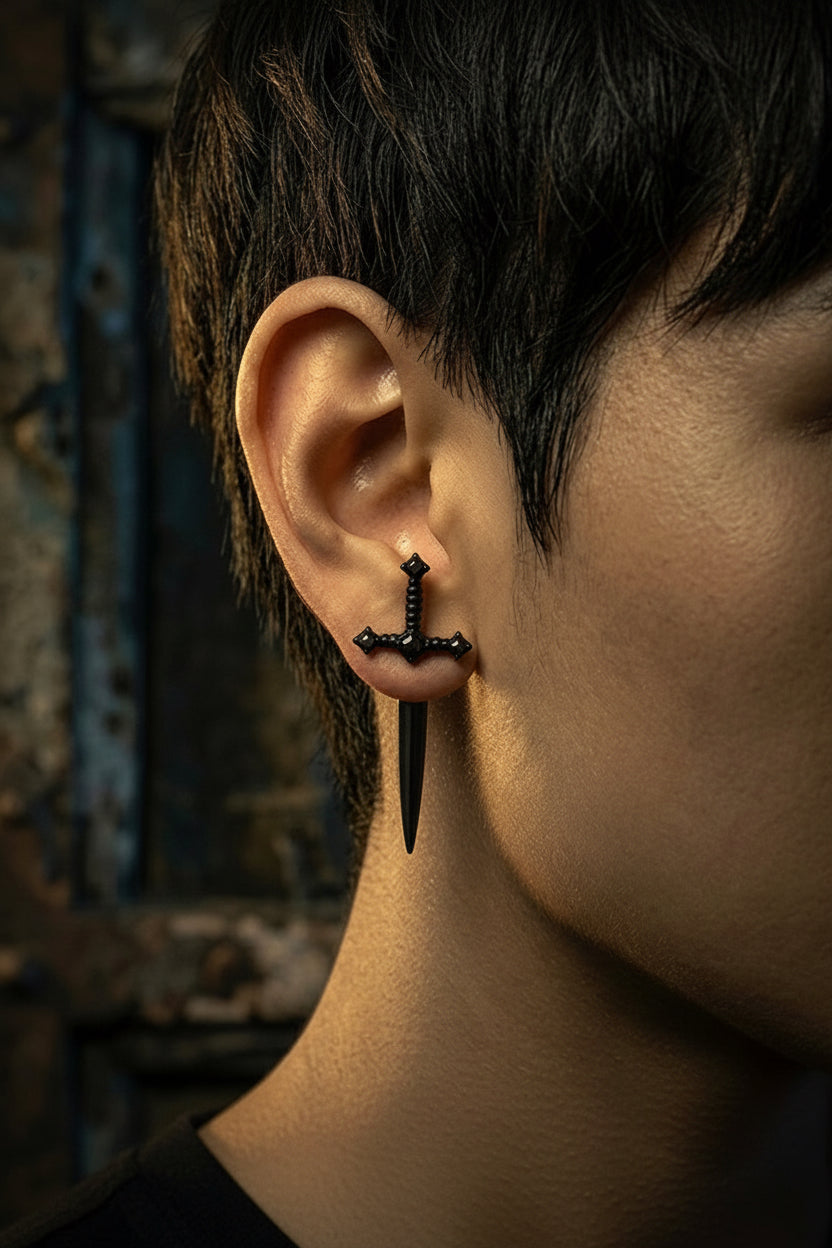 Black sword studs