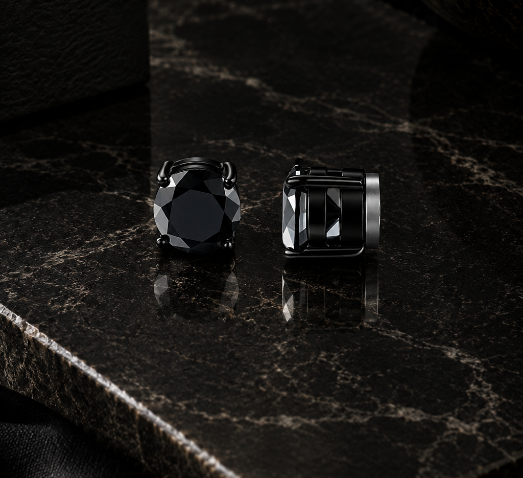 Black Crystal Magnetic Studs