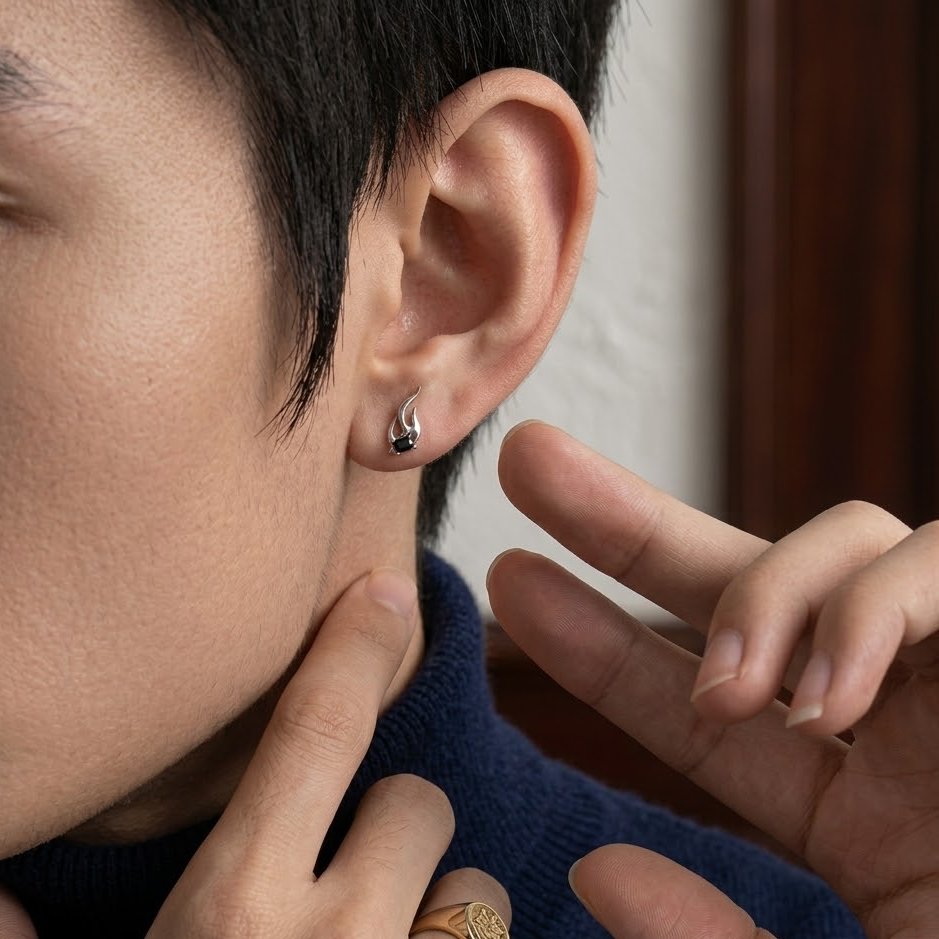 Silver Flare Studs