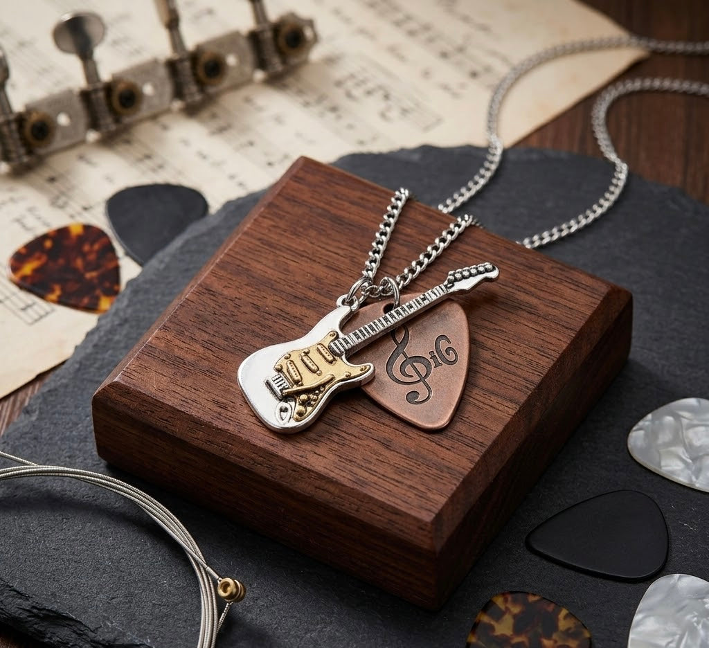 Electric Guitar & Pick Pendant